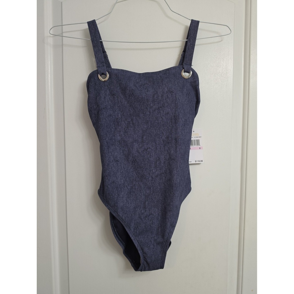 Michael Kors Women's One-Piece Swimsuit Size 6 NWT New Navy Blue